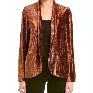 Moon river textured velvet blazer brown